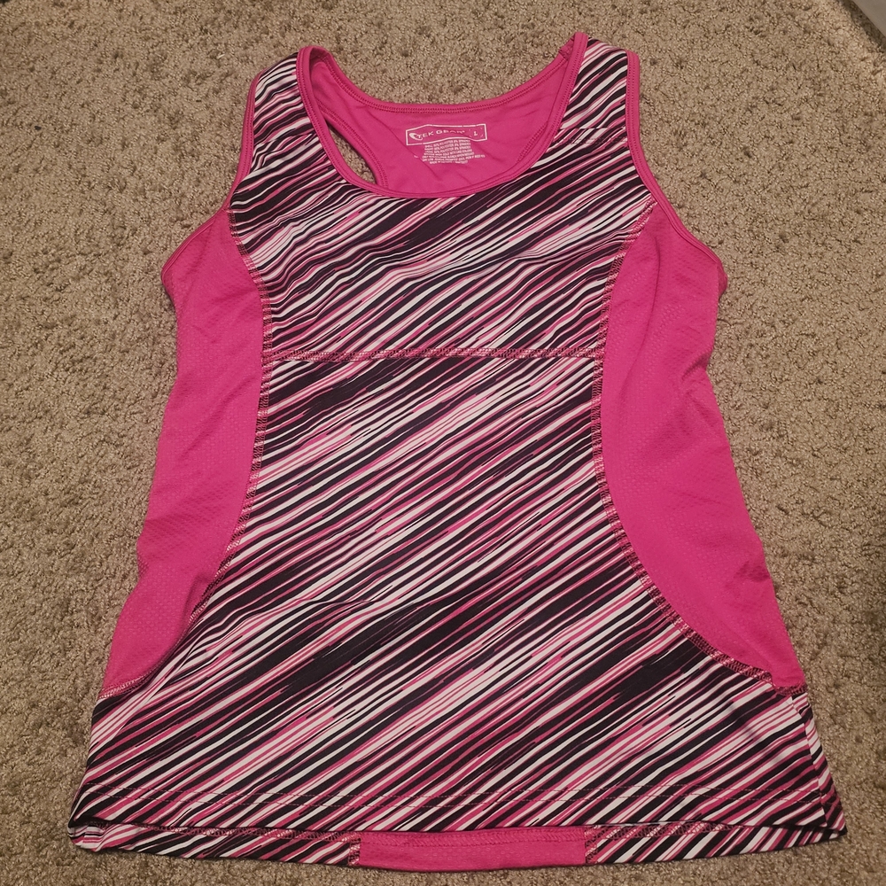 Tek Gear Pink Striped Tank Top